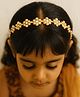 CHOKO Pearl Embellished Floral Applique Detailed Hair Band - White & Golden