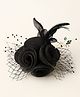 CHOKO Hat & Floral Applique Detailed Beads Embellished Hair Clip - Black