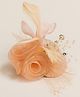 CHOKO Hat & Floral Applique Detailed Beads Embellished Hair Clip - Peach