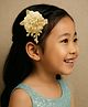 CHOKO Floral Applique Detailed Pearl Embellished Alligator Hair Clip - Cream & White