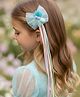 CHOKO Bow Applique Detailed Ribbon & Pearl Embellished Alligator Hair Clip - Multi Colour