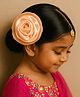 CHOKO Floral Applique Detailed Alligator Hair Clip - Peach