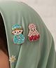 CHOKO Set Of 2 Sequin Embellished Brooch Pins - Pink & Sky