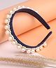 CHOKO Pearl Embellished Hair Band - Navy Blue & White