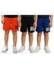 Clothe Funn Cotton Knit Pack Of 3 Numericals Printed Shorts - Orange Royal Blue & Black