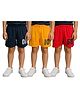 Clothe Funn Cotton Knit Pack Of 3 Numericals Printed Shorts - Red Navy Blue & Gold