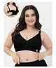 Zelena 95% Cotton 7% Elastane Knit Sleeveless Solid Maternity Padded Maternity Bra - Black