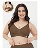 Zelena 95% Cotton 7% Elastane Knit Sleeveless Solid Maternity Padded Maternity Bra - Mocha