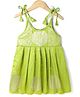 Bhartiya Paridhan Silk Woven Sleeveless Ethnic Dress with Foil Floral Print - Light Green