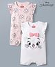 Babyhug Disney 100% Cotton Knit Half Sleeves Rompers With Minnie Mouse Graphic Pack Of 2 - Multicolor