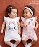 Babyhug Disney 100% Cotton Knit Half Sleeves Rompers With Minnie Mouse Graphic Pack Of 2 - Multicolor