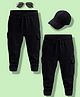 NUSYL Cotton Blend Knit Pack of 2 Solid Cargo Track Pants - Black & Black