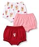 Babyhug Single Jersey Knit Bear & Pola Dot Printed Bllomers Pack Of 3 - Multicolour