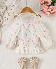 Mark & Mia Cotton Woven Smocked Floral Embroidered Cold Shoulder Top White 12-18 Months