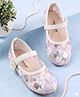 Cute Walk by Babyhug Velcro Closure Ballerina with Sequin Detailing & Floral Applique - Purple