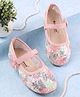 Cute Walk by Babyhug Velcro Closure Ballerina with Sequin Detailing & Floral Applique - Pink