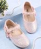 Cute Walk by Babyhug Velcro Closure Ballerina With Pearl Embellishment & Bow Applique - Pink