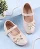 Cute Walk by Babyhug Velcro Closure Ballerina With Bow Applique - Beige