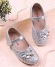 Cute Walk by Babyhug Velcro Closure Ballerina With Bow Applique - Silver