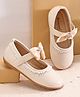 Cute Walk by Babyhug Velcro Closure Ballerina With Bow Applique & Lace Detailing - Beige
