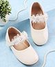 Cute Walk by Babyhug Velcro Closure Ballerina with Floral Applique - Beige