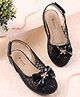 Cute Walk by Babyhug Velcro Closure Ballerina With Bow Applique - Black