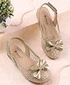Cute Walk by Babyhug Velcro Closure Sequinned Ballerina With Bow Applique - Golden