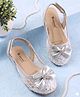 Cute Walk by Babyhug Velcro Closure Sequinned Ballerina With Bow Applique - Silver