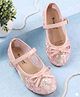 Cute Walk by Babyhug Buckle Closure Floral Embroidered Ballerina With Bow Applique - Pink
