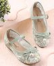 Cute Walk by Babyhug Buckle Closure Floral Embroidered Ballerina With Bow Applique - Light Green