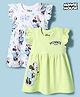 Babyhug Disney Single Jersey Half Sleeve Frill Frock With Minnie Mouse Graphic Pack of 2 - Light Yellow & White