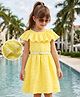 Hola Bonita Cotton Woven Dress Sleeveless Textured Yellow 12-14 Years