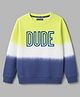 Pine Kids Cotton Knit  Full Sleeves Sweatshirt with Dude Print- Navy
