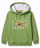 Pine Kids Cotton Knit Hooded Neck Sweatshirt with Leopard Graphic Print Green 5-6 Years