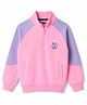 Pine Kids 100% Cotton Knit Raglan Full Sleeves Floral Printed Sweatshirt - Pink