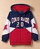 Pine Kids Cotton Knit Full Sleeves Hooded Cut & Sew Text Printed Sweat Jacket - Blue & Red