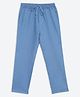 Charkhee Cotton Woven Solid Trousers - Light Blue