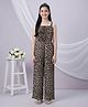 Lil Tomatoes Cotton Knit Sleeveless Leopard Pattern Printed Jumpsuit - Brown