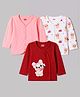 Babyhug 100% Cotton Knit Full Sleeves Bear & Floral Printed Jhablas Pack Of 3 - Multicolor
