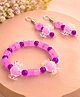 Little Tresses Beaded & Toffee Applique Detailed Jewellery Set - Purple