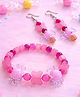 Little Tresses Toffee & Floral Designed Beads Embellished Jewellery Set - Baby Pink