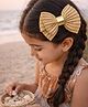 Little Tresses Bow Applique Detailed Hair Clip - Brown & White