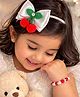 Little Tresses Cherry Applique & Beads Detailed Jewellery Combo Set - White