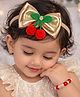 Little Tresses Bow Applique Detailed Headband With Beads & Pearl Detailed Bracelet - Golden