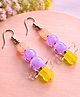 Little Tresses Toffee Designed Earrings - Lavender & Yellow