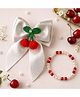 Little Tresses Cherry Bow  Alligator Hair Clip With Bracelet - White