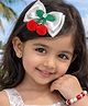 Little Tresses Cherry Double Layer Bow Alligator Hair Clip With Bracelet - White