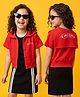 OLLINGTON ST. Cotton Rib Knit Dress with Half Sleeve Jacket Black 4-5 Years