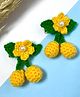Little Peas Pearl Embellished Floral & Cherry Applique Detailed Alligator Hair Clips - Yellow & Dark Green