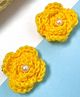 Little Peas Pearl Embellished Rose Applique Detailed Hair Clips - Yellow
